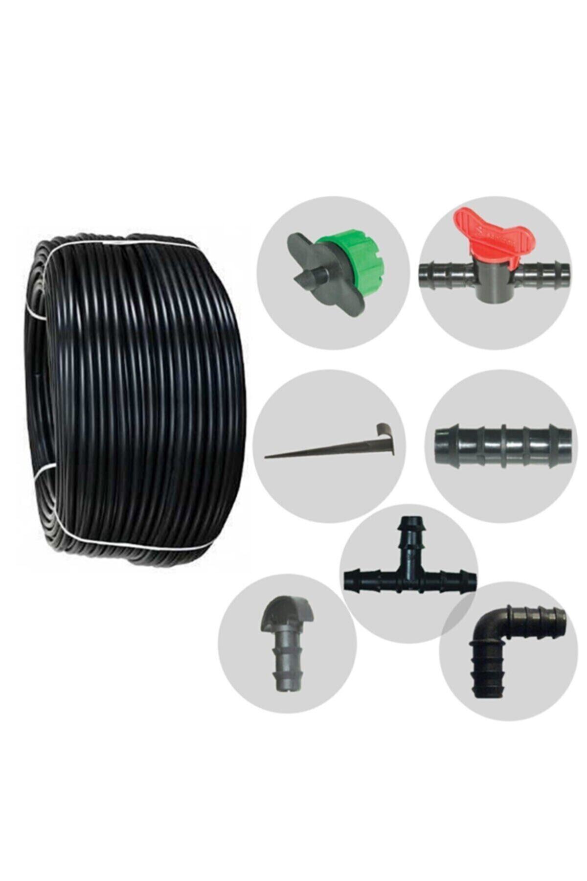 Genel Markalar 50 Metre Deliksiz Düz Damla Sulama Sistemi Ve Ek Parçaları