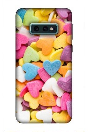 Samsung Galaxy S10e Uyumlu Kılıf Baskılı Şeker Kalpler Desenli Samsung S10e Kılıf DesT-Es-0403
