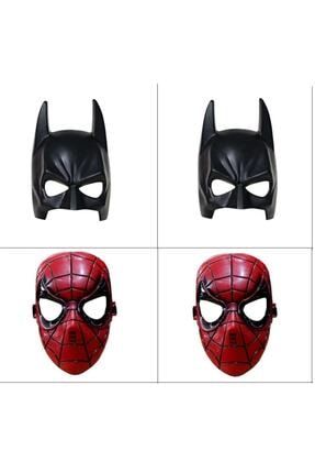 4'lü Set Batman Ve Örümcek Adam Maskesi 4lü set batman ve örümcek