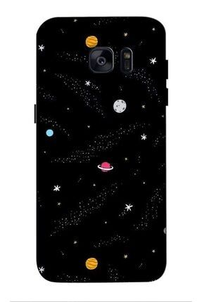 Samsung Galaxy S7 Edge Uyumlu Kılıf Baskılı Micro Gezegen Desenli A++ Silikon - Microgezegen Samsung S7 Edge Kılıf DesT-Es-0402