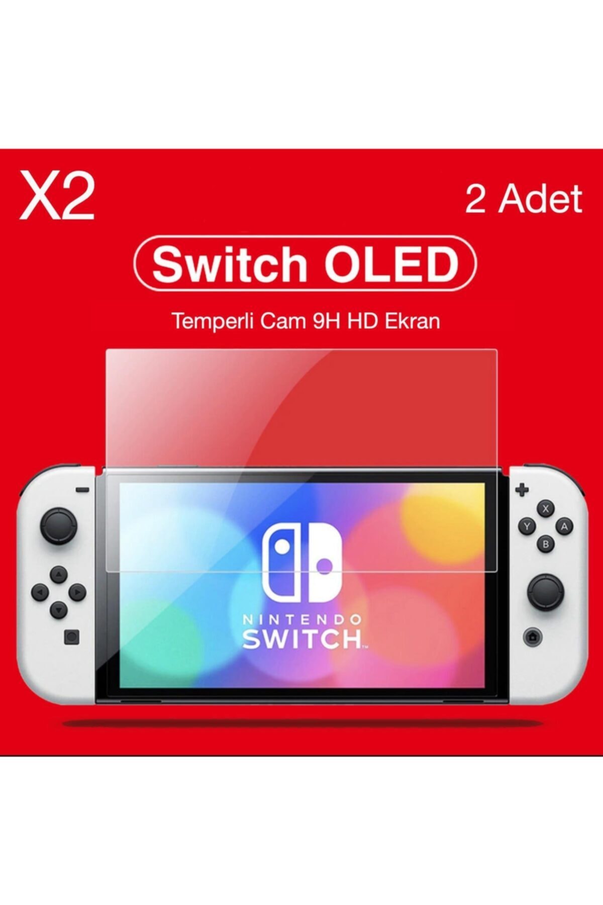 Nintendo Switch Oled Temperli Cam Ekran Koruyucu 2 Adet 9h 3
