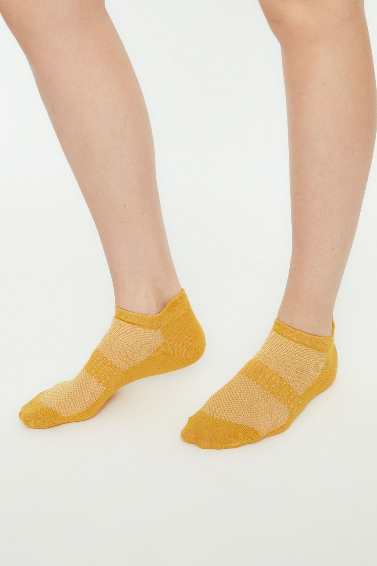 Trendyol Collection-Mustard 5er-Pack Baumwoll-Strick-Sport-Yoga-Socken TWOAW20CO0011 7