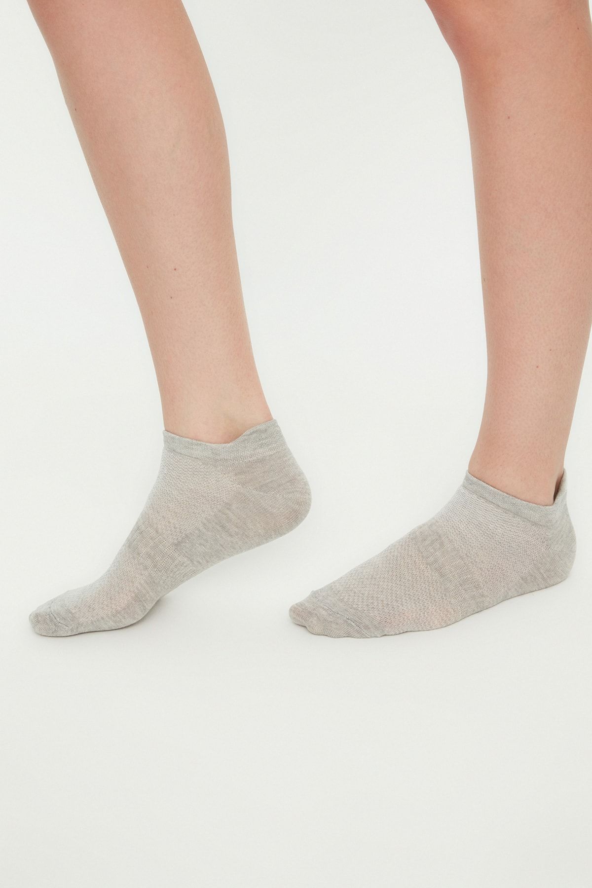 Trendyol Collection-Graue 5er-Pack Baumwolle gestrickt Sport Yoga Socken TWOAW20CO0011 4