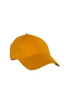 Unisex Sarı Spor Arkası Cırtlı Ayarlanabilir Şapka 55-60 Cm KP5JHİ4P