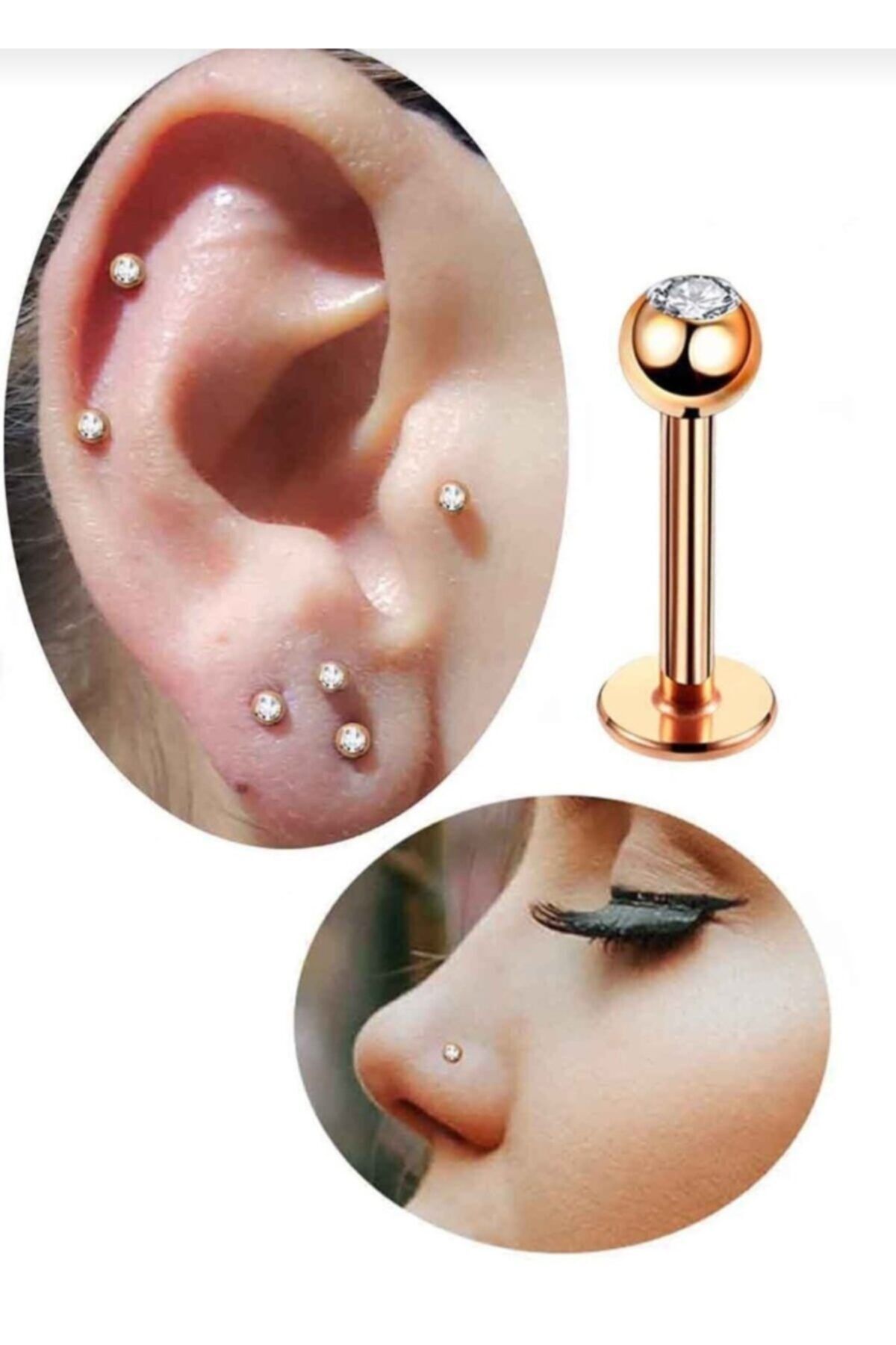 Rose gold lip discount piercing