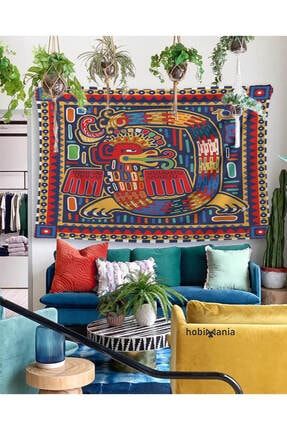 Duvar Örtüsü Tapestry Renkli Yılan Mandala Hippi Saykodelik 150x100 Cm Duvar Dekorasyon Moda renkliyılan150x100