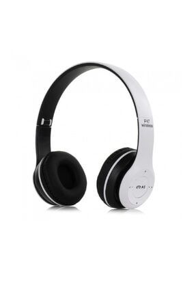 P47 Bluetooth Kulaklık 5.0 Edr Radyolu Aux Sd Kablosuz Wireless Yeni Mikrofonlu Kulaklık Beyaz P47-KIRMIZI