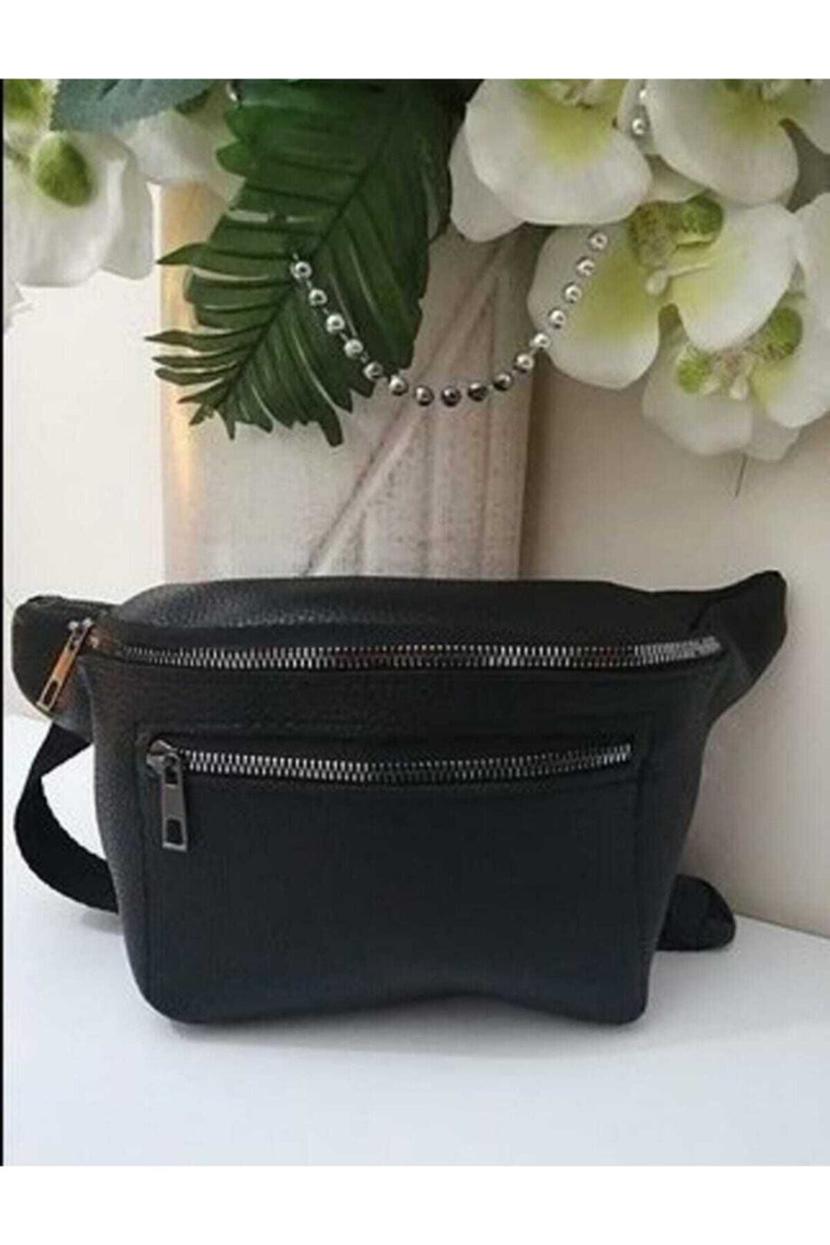 Black faux hotsell leather bum bag
