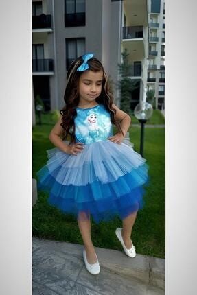 Elsa Tütülü Kız Çocuk Elbise Bbz