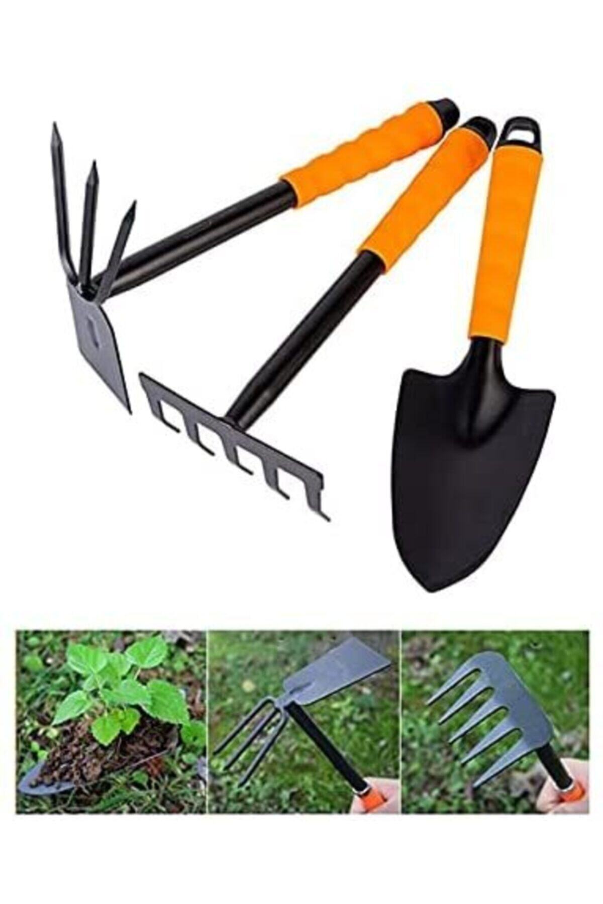 COMBAT 3'lü Bahçe Mini Hobi Kazma Kürek Çapa Seti