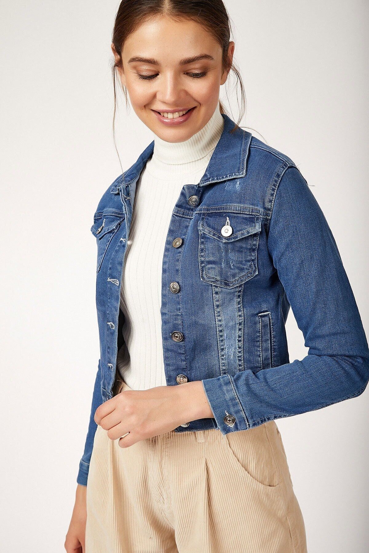 Bigdart-0612 Denim Jacket with Pockets - Blue 1