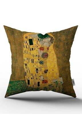 Gustav Klimt'in Öpüşen Çift Tablosu Kırlent Kılıfı DC1301