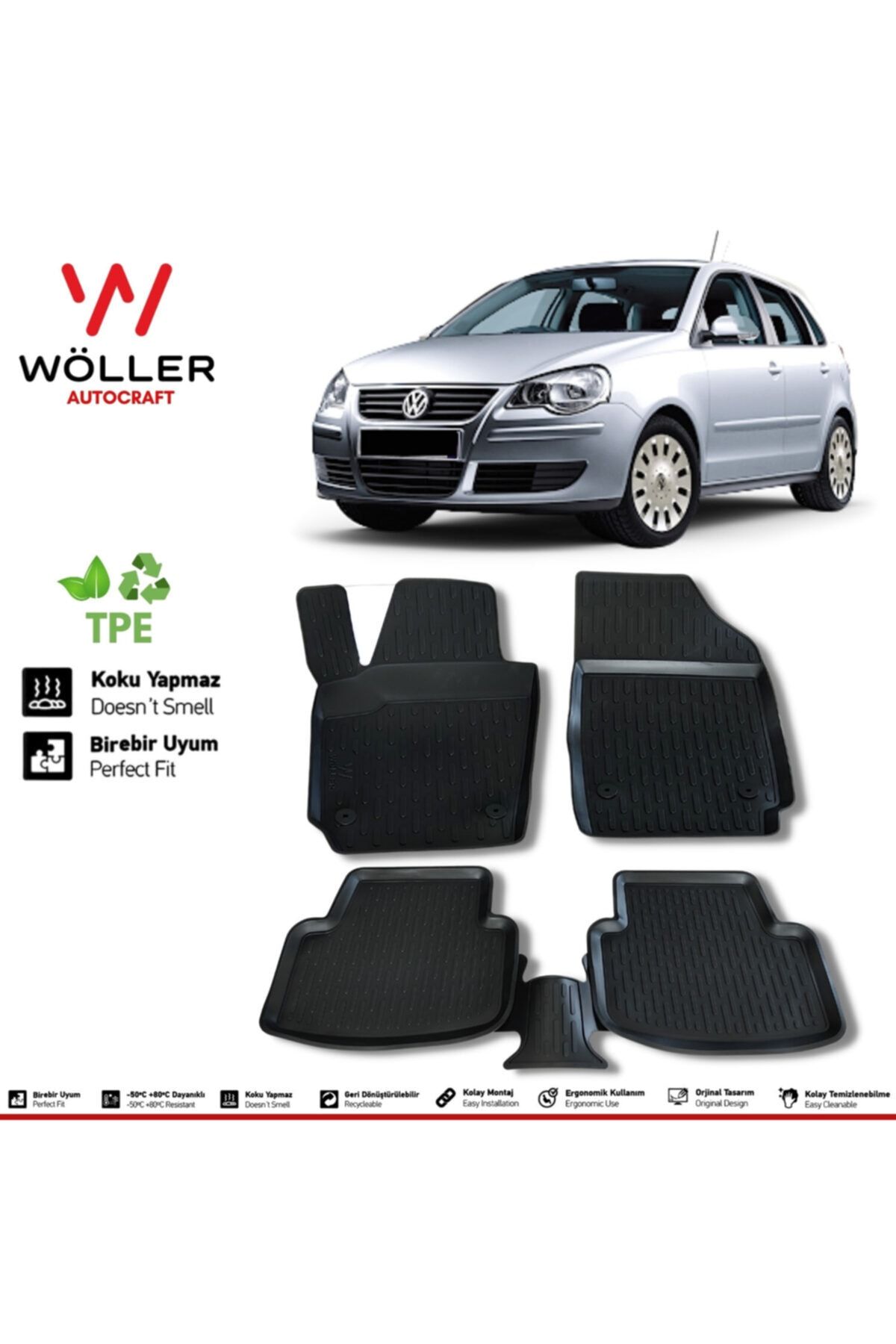 Wöller Volkswagen Polo Mat 2002 2009 3D коврик для бассейна wöller3dpaspas122