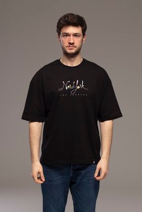 Siyah Baskılı Oversize T-shirt Ct22y-704 CT22Y-704-005