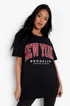 New York Brooklyn Tasarımlı Unisex Siyah T-shirt Nyork