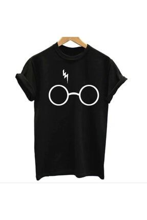 Erkek Siyah Harry Potter Gözlük Tişört E-hry.ptter.gzlk-syh