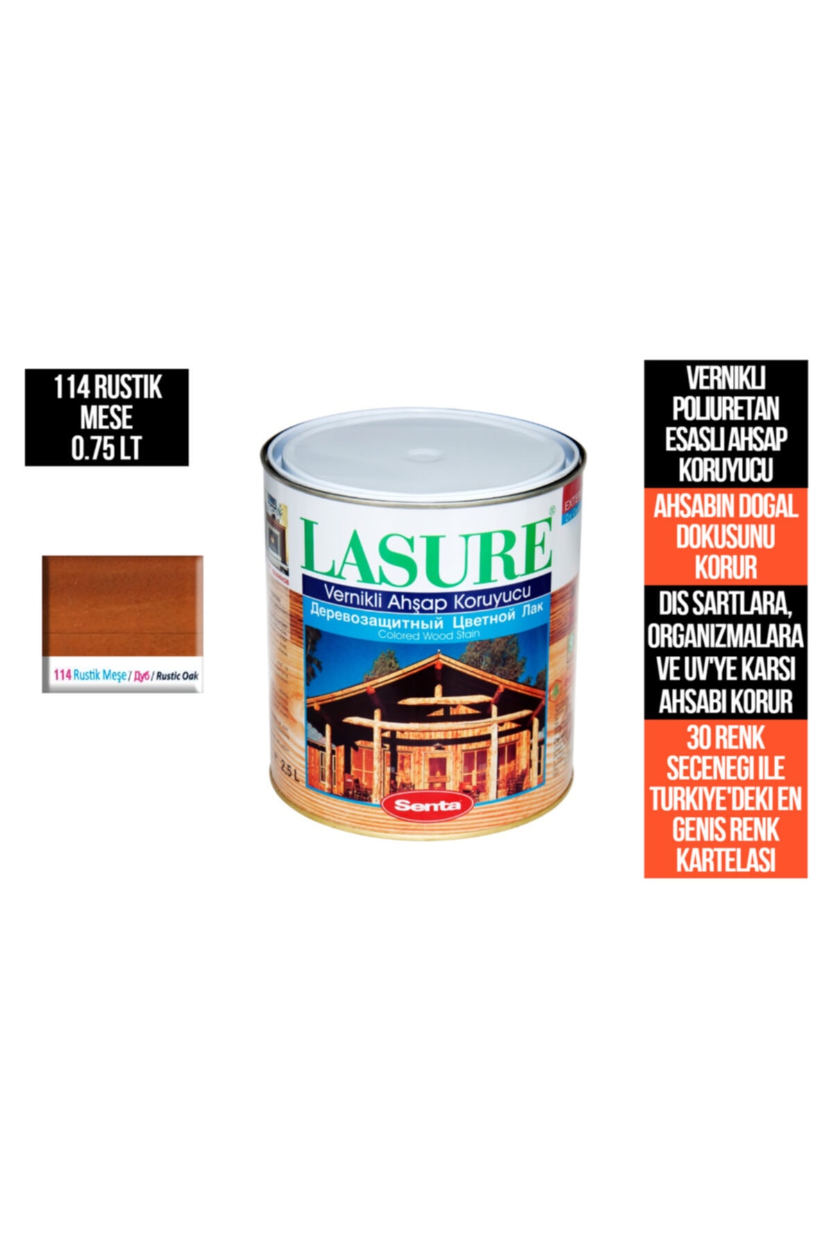 Lasure Wood Protective Varnish 114 Rustic Oak (PINOTEX VARNISH)