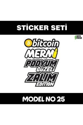 Bitcoin Mermi Sticker Seti Çoklu Model Araba Tablet Pc Kask Motosiklet Duvar Oto Cam Yazıları camno25