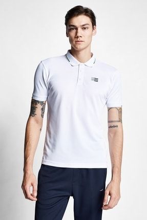 Beyaz Erkek Kısa Kollu Polo Yaka T-shirt 22b-1114 22BTES001114