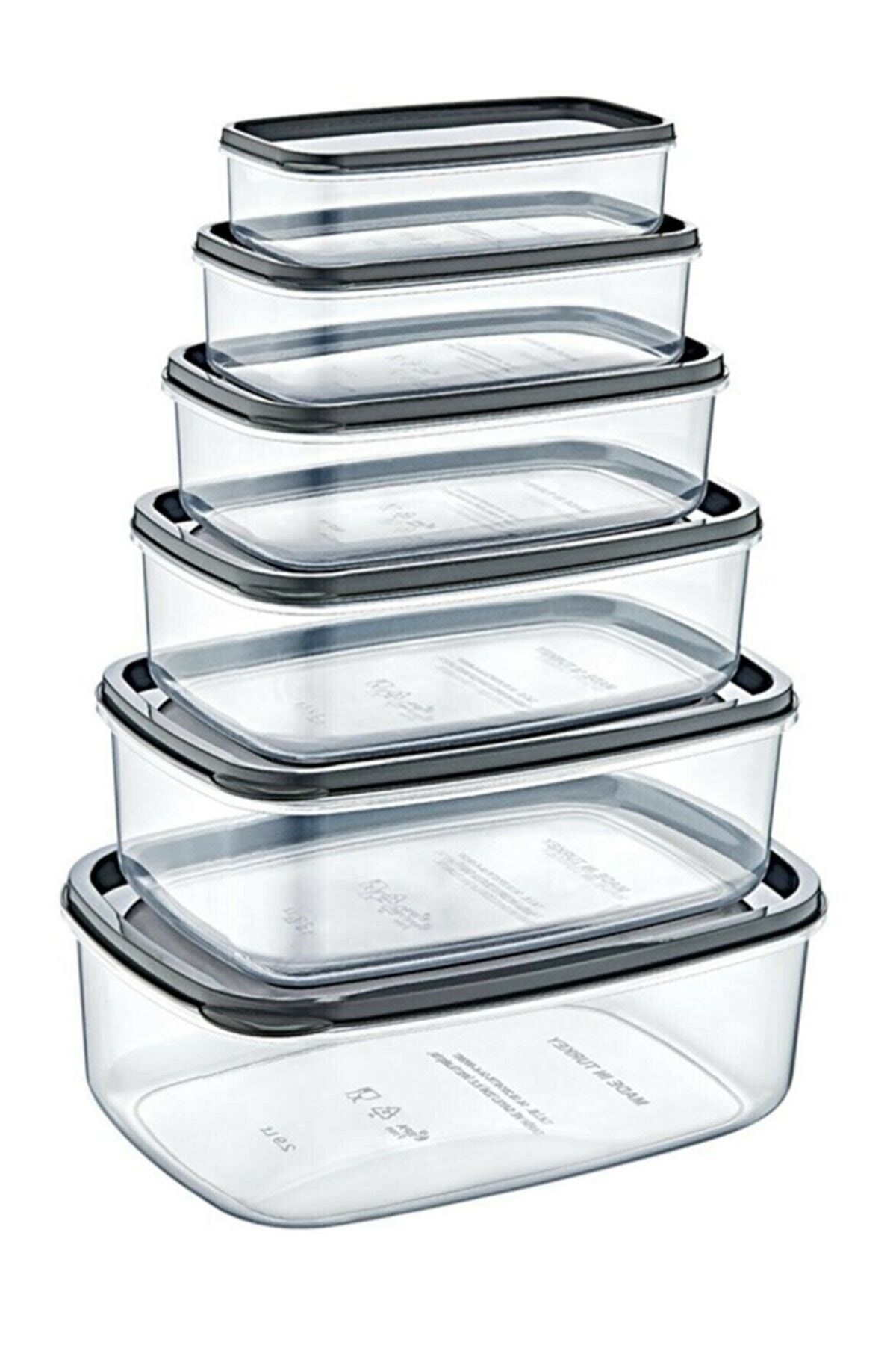Buffer-® 2 Pieces Set of 6 Rectangular Transparent Storage Containers - Ak528 2