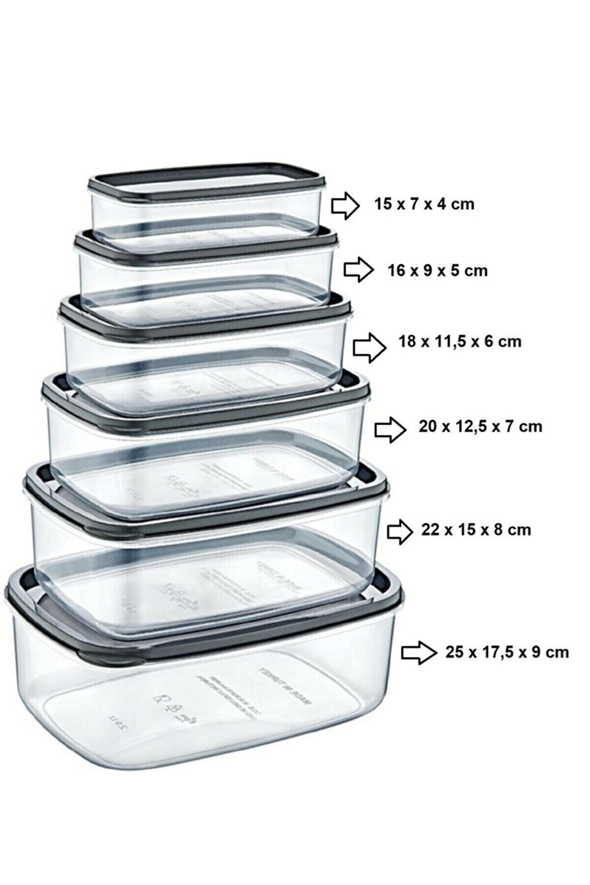 Buffer-® 2 Pieces Set of 6 Rectangular Transparent Storage Containers - Ak528 3