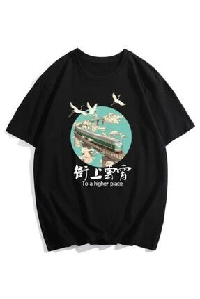 Erkek Siyah T-shirt Higher Place Baskılı Oversize Tişört TS-TOKYOVARYANT