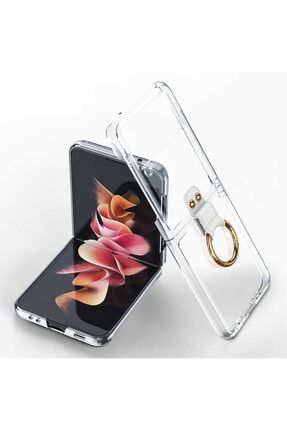 Samsung Z Flip 3 Kılıf Yüzüklü Tam Kapatan Darbe Koruyucu Yüzüklü Kıpta Kapak ZFLİP3-YÜZÜKLÜ-KIPTA
