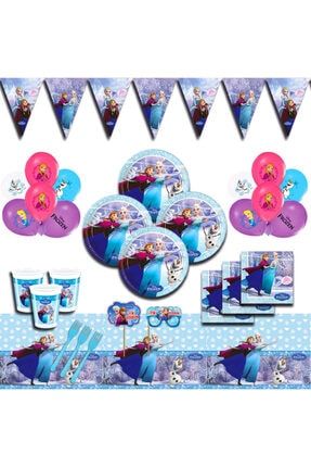 Frozen Karlar Ülkesi Elsa Doğum Günü Parti Malzemeleri Süsleri Set 16 Kişilik FROZEN16