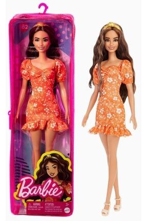 Barbie Büyüleyici Parti Bebekleri Fashionistas Kumral Saç Çiçek Desenli Elbiseli towertoysFbr37