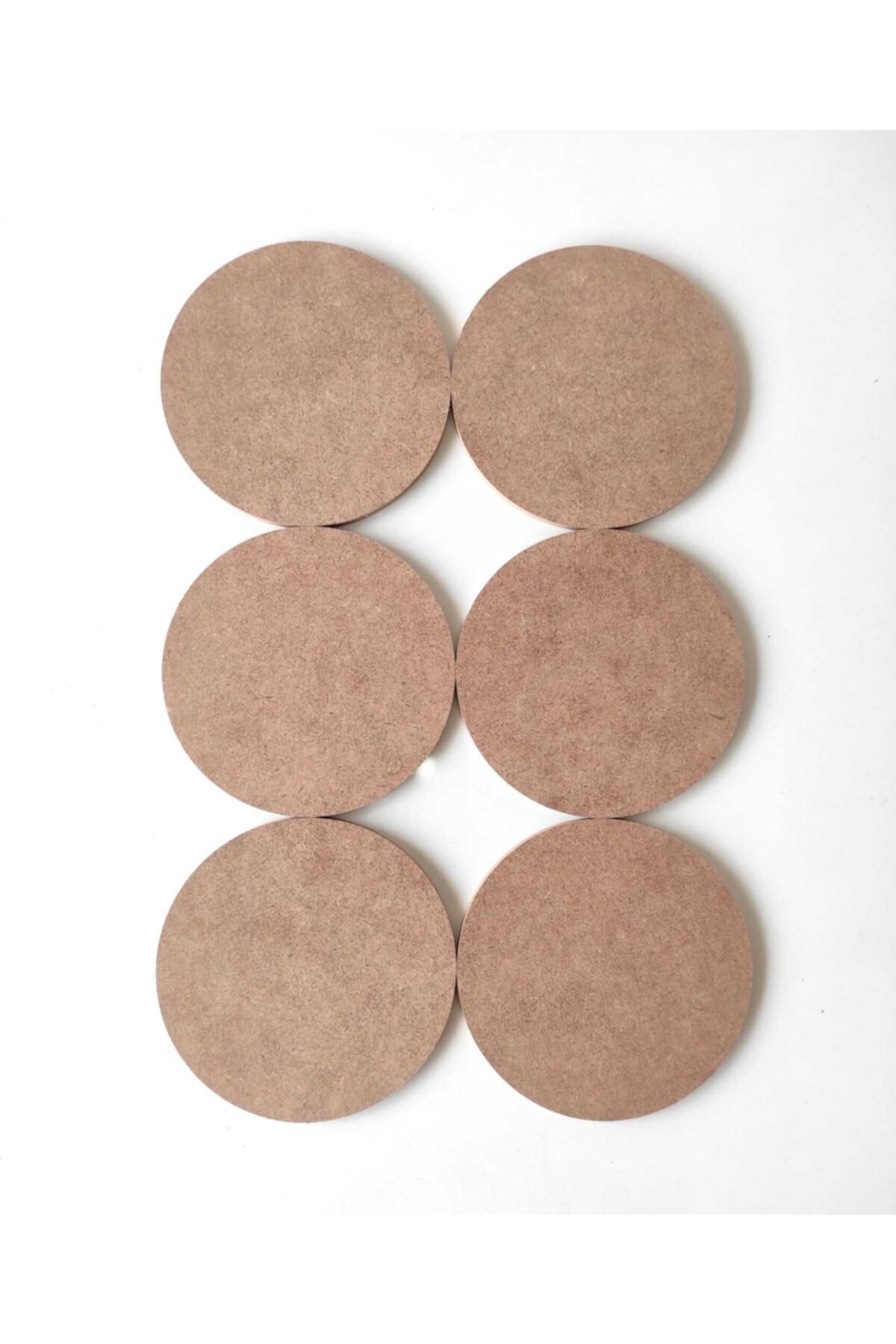 DEKOLOBİ 6'lı Çok Amaçlı Boyanabilir Yuvarlak Levha / Sunumluk Set 13 Cm Ham Mdf