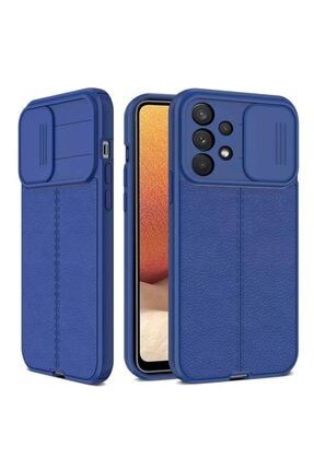 Samsung Galaxy A32 4g Uyumlu Kılıf Sürgülü Slide Kamera Korumalı Deri Görünümlü Leke Tutmaz Lüks KızakNissGlxyA324GTelefonCase