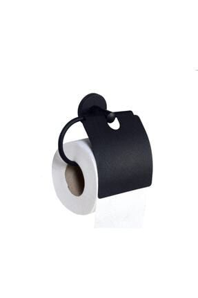 Siyah Paslanmaz Wc Kağıtlık Kapaklı Tuvalet Kağıtlığı Tuvalet Kağıdı Tutucu Askısı PAZARBN-10002