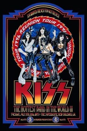 Kiss Konser Temalı Dekoratif Ahşap Retro Poster Tablo LPT.CB00091