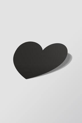 Siyah Kalp Etiketi Şekilli Sticker ETKT020