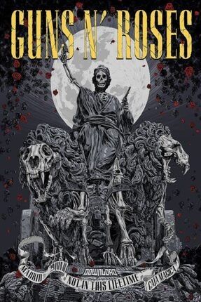 Guns N Roses Konser Temalı Dekoratif Ahşap Retro Poster Tablo LPT.CB00087