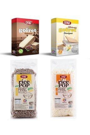 Glutensiz Atıştırmalık 4’lü Set, Pirinç Patlağı Sade-kakaolu 150 Gr 2 Adet, Gofret Vanilyalı-ka UD-DOLA-73-69