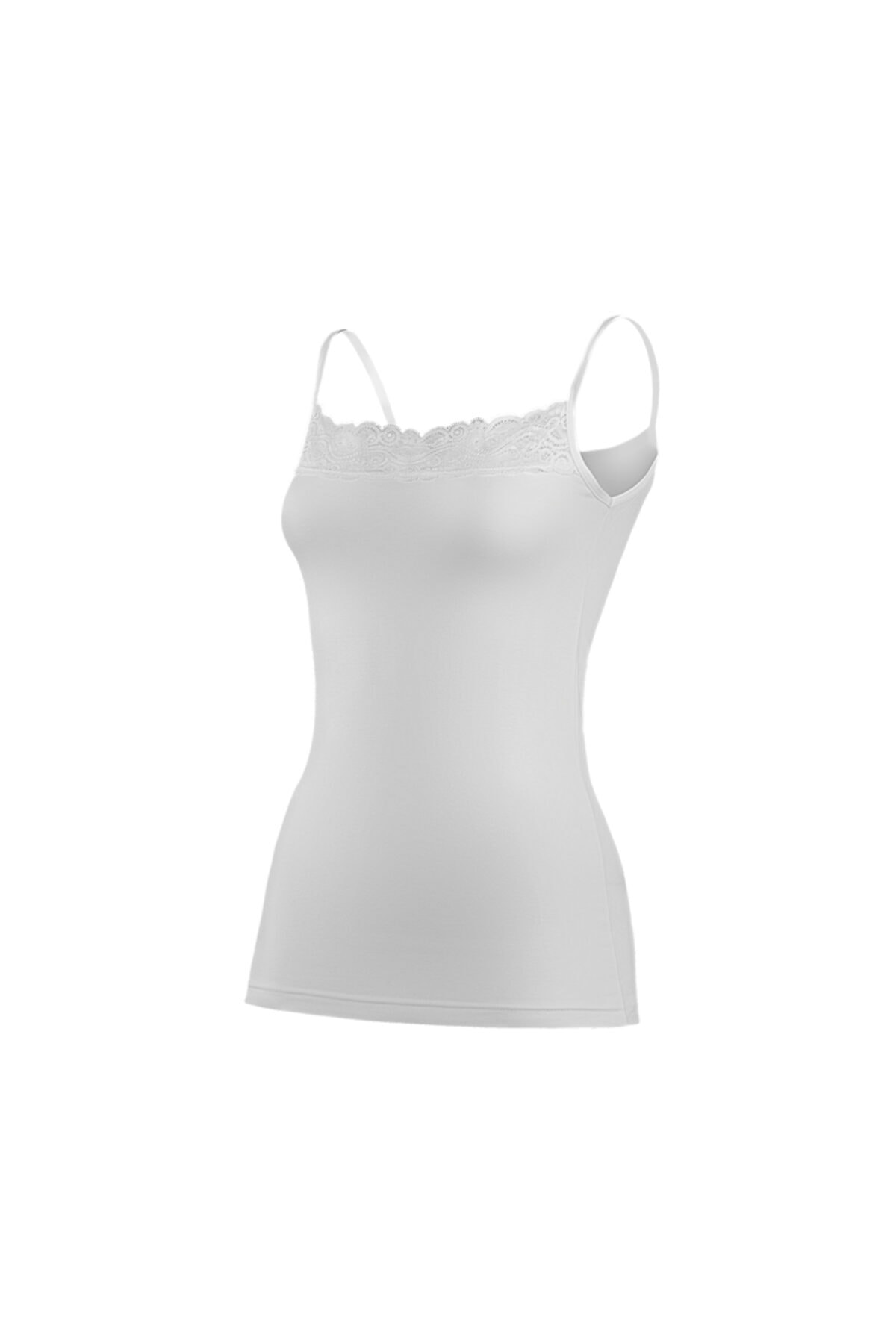 Women's Lycra Lace Rope Strap White 3-Pack Singlet