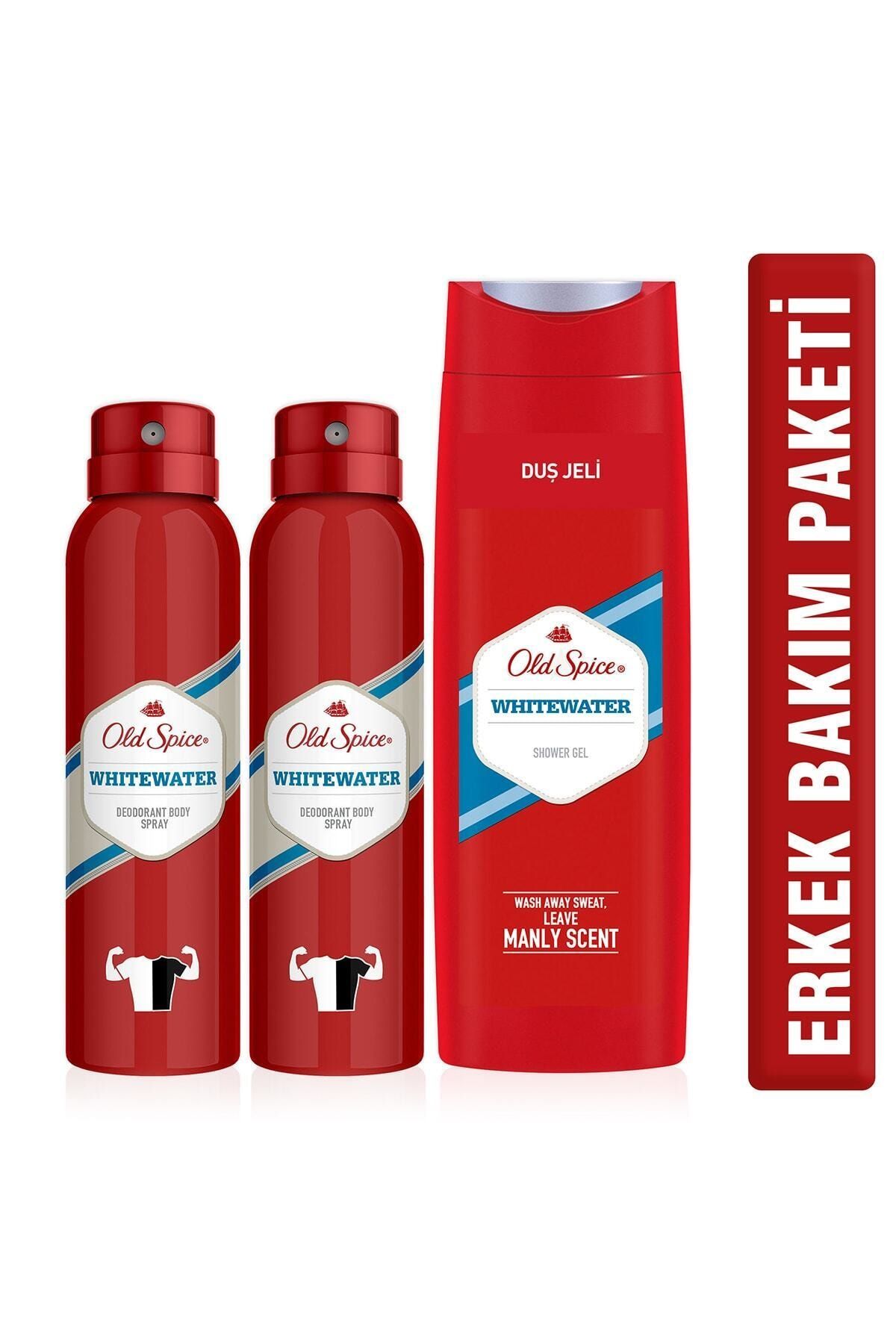 Old Spice Whitewater Duş Jeli 400 Ml + 2 X 150 Ml Whitewater Deodorant (erkek Bakım Seti)