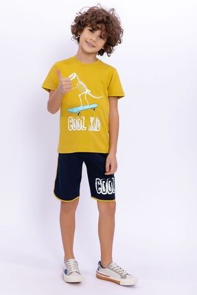 Rolypoly Cool Kid Safran Sarısı Erkek Çocuk Bermuda Takım RP2731-C