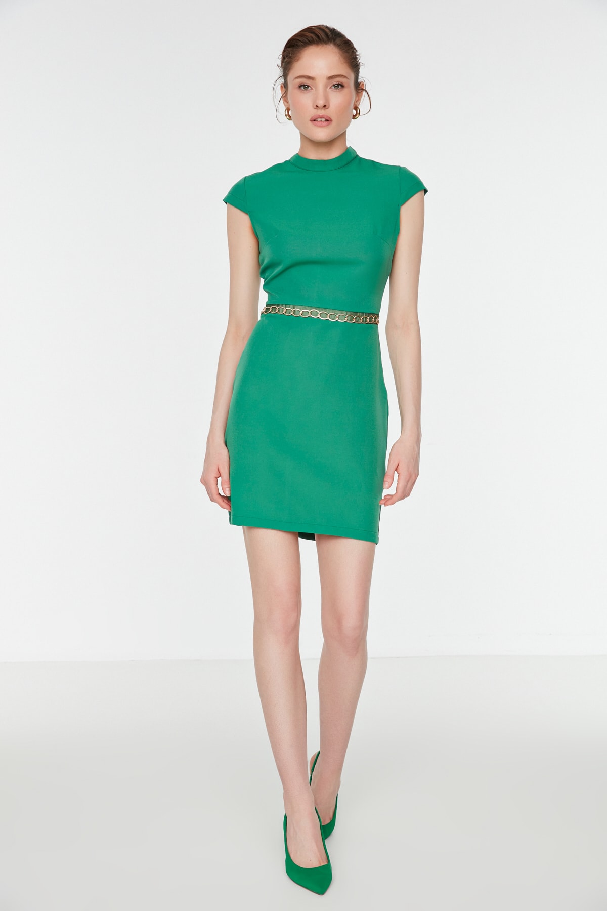 Trendyol Collection Kleid Grün A-Linie Fast ausverkauft