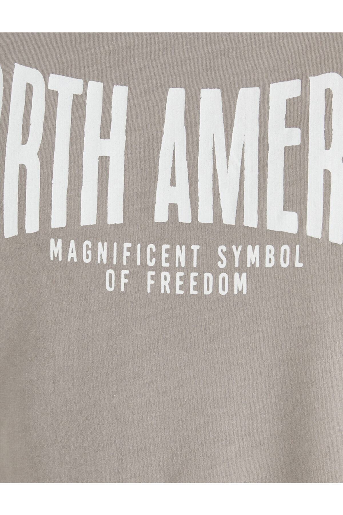 تیشرت مردانه خاکستری کوتون | 2YAM11036CK اورجینال - تصویر 6