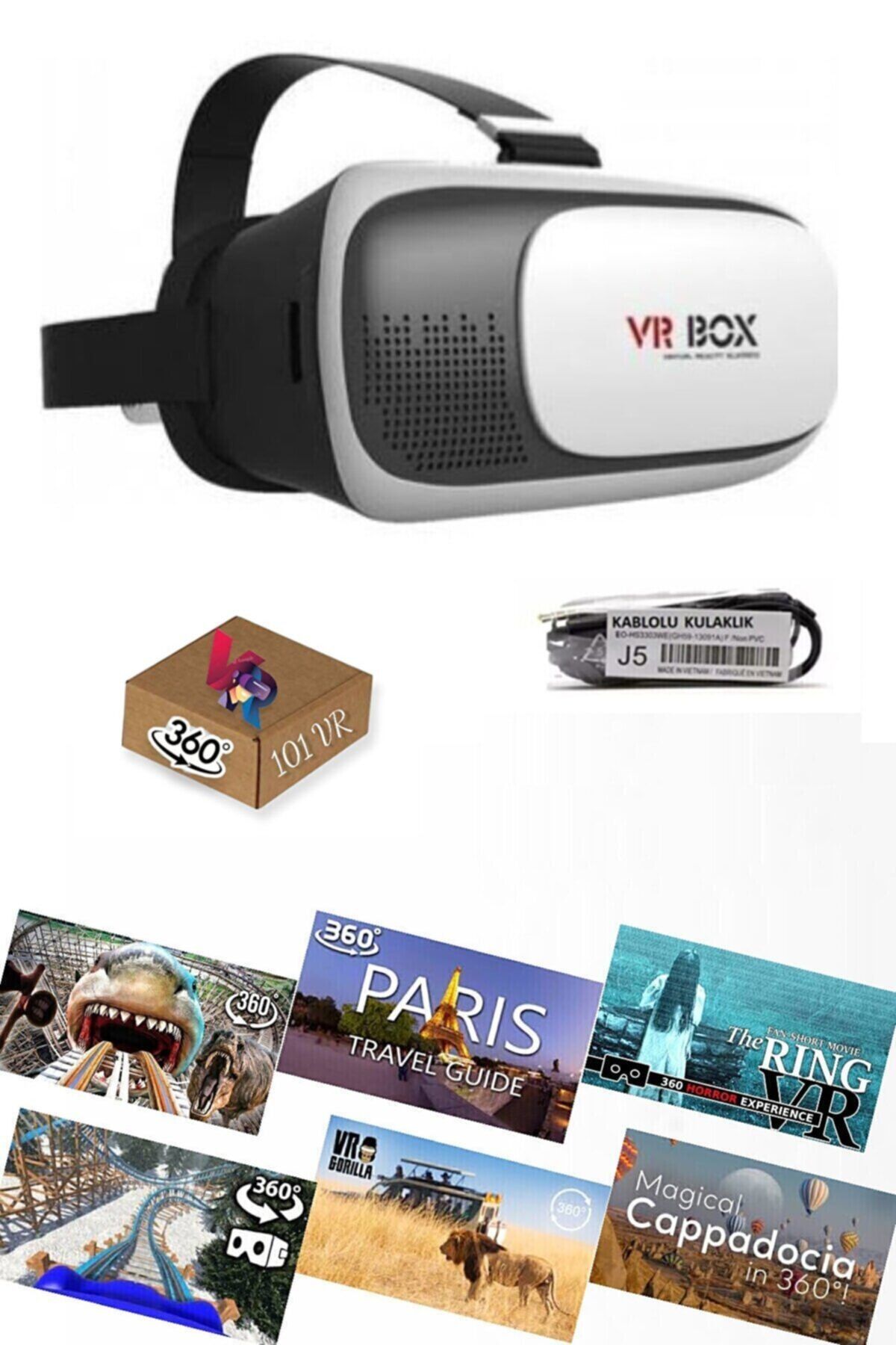 Vr Sanal Gerçeklik Gözlüğü Kulaklık Eğlence Paketi