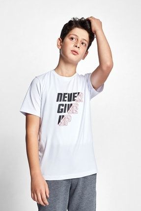 Beyaz Çocuk Kısa Kollu T-shirt 22b-3110 22BTCS003110