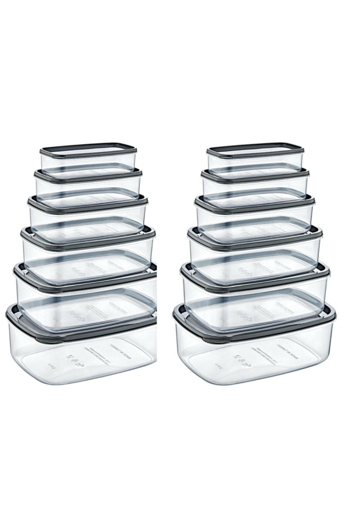 Buffer-® 2 Pieces Set of 6 Rectangular Transparent Storage Containers - Ak528 1