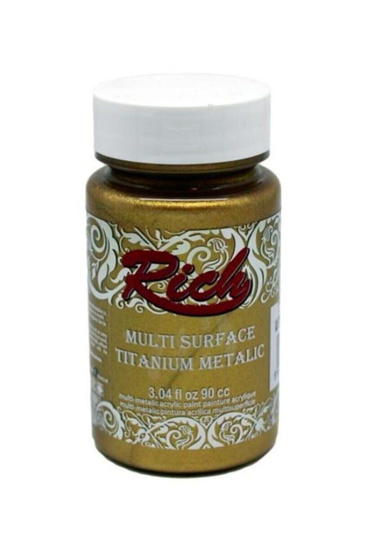 Rich Multi Surface Titanium Metallic-metalik Akrilik Boya Antik Altın 90 Cc 4385