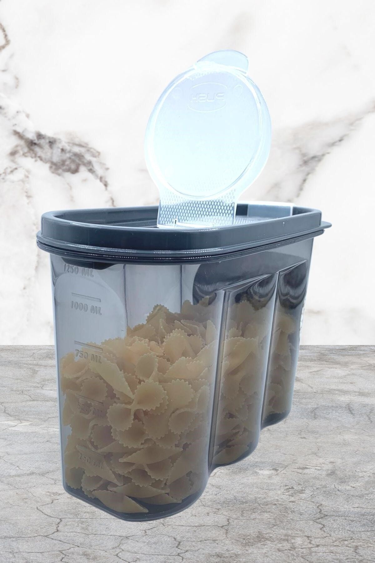 Buffer-1.2 Liter Sa930 Model Food Storage Container - 6 Pieces with 2 Lids and Scale 4