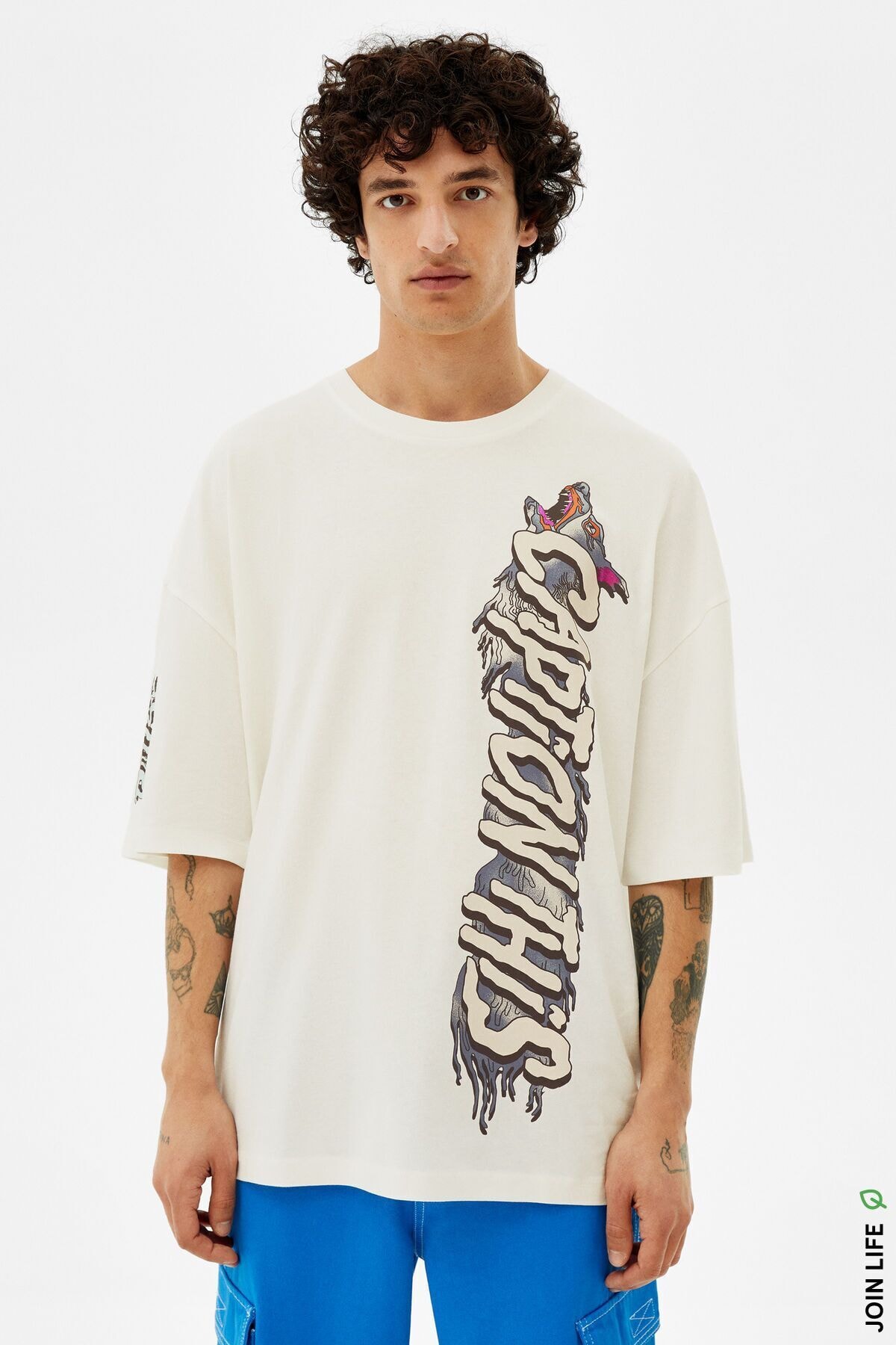 bershka black dragon top