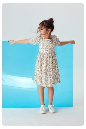 Limi Kız Çocuk Renk Bloklu Büzgülü Elbise 72503