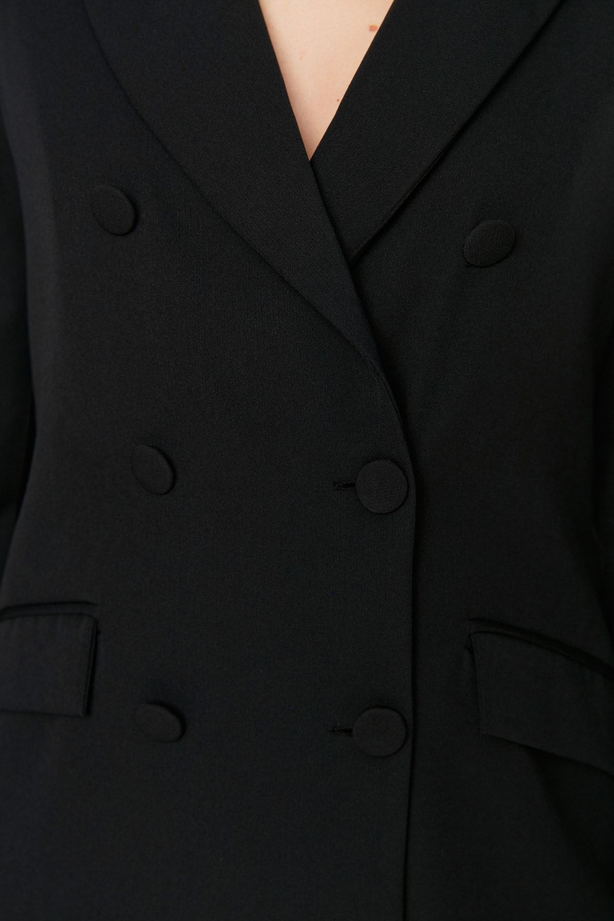 Trendyol Collection-Schwarze, gefütterte, gewebte Blazerjacke TWOSS21CE0137 4