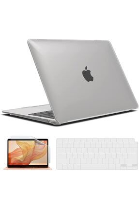 Apple Macbook Air 13 Inch M1 Çip A2337 Uyumlu Alt Üst Kılıf Klavye Kılıfı Ekran Koruyucu Film CT-MAC-1279